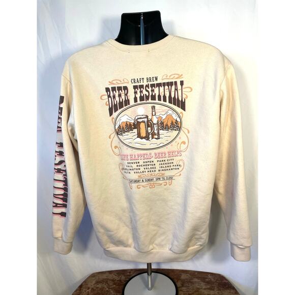 Craft Brew Beer Festival Crewneck Sweatshirt Beige L - Picture 2 of 7
